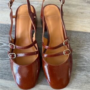 Sezane Brown Flats with Vintage-Inspired Design- PAULA BABIES
